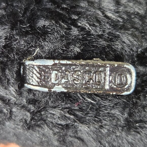 Vintage Dasco Sz 40 Black Faux Fur Long Coat Hook/Eye Closures Adjustable Collar - Picture 10 of 16